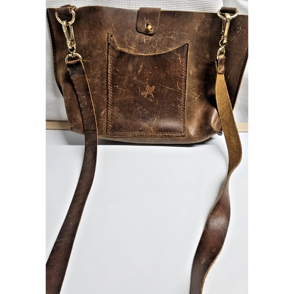 handmade Deluxe  rugged look leather tote bag‎ shoulder /crossbody